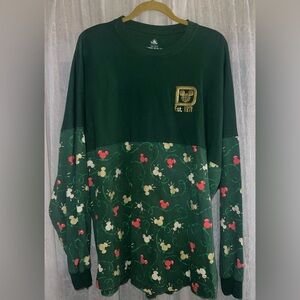 2024 Disney Parks Mickey Christmas Lights Spirit Jersey Green WDW Size XXL
